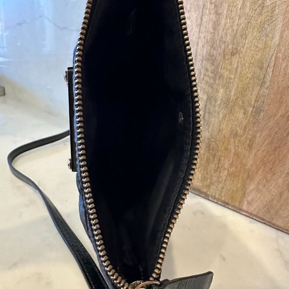 KATE SPADE QUILTED NYLON BLACK CROSSBODY BAG WITH LEATHER SHOULDER STRAP - Picture 6 of 9